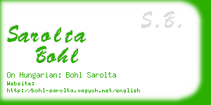 sarolta bohl business card